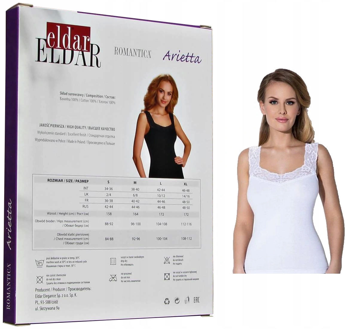 

Eldar Arietta Koszulka z koronką Biała r.L