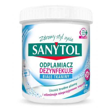 

Sanytol Odplamiacz Dezynfekuje Białe Tkaniny 450G