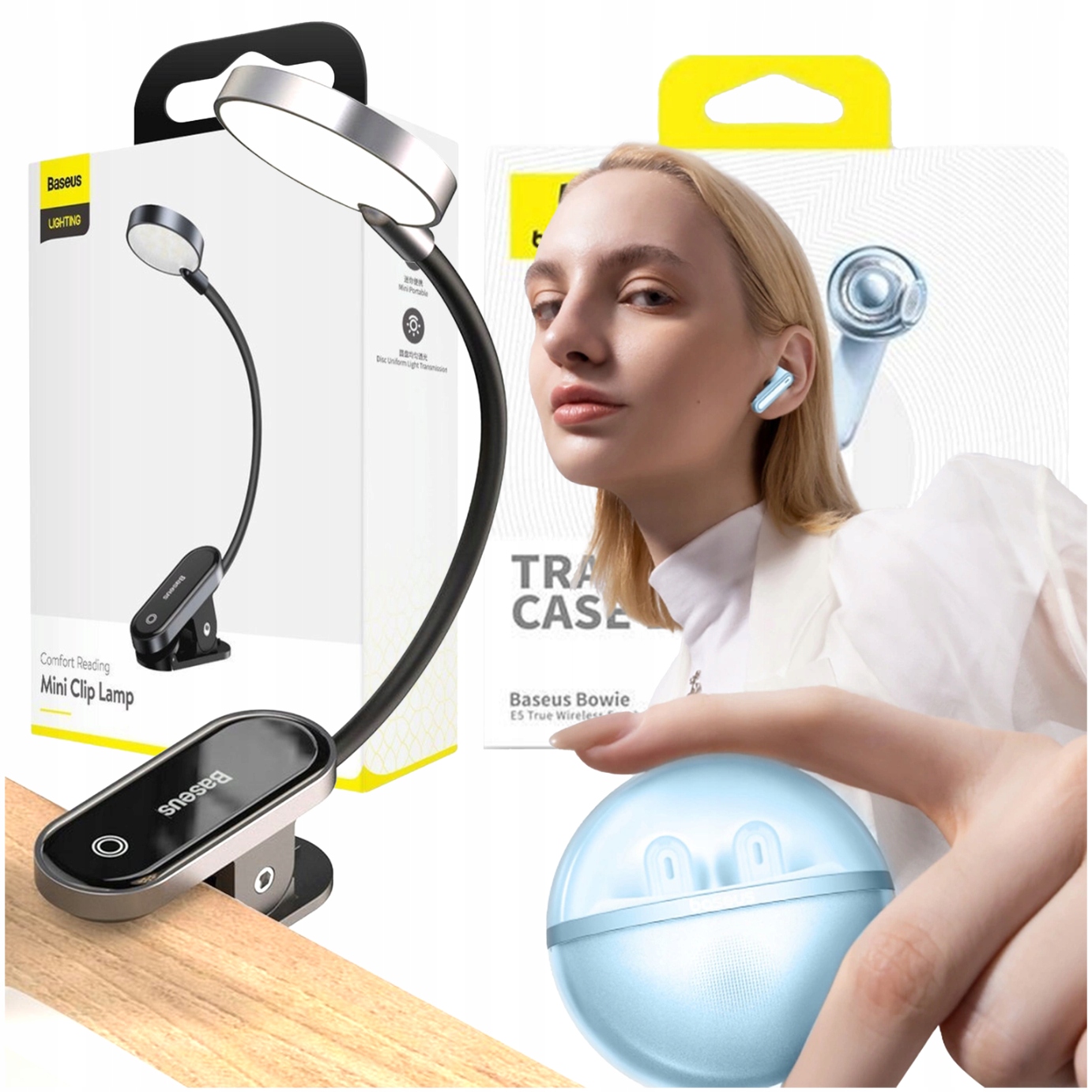 Baseus Bezdrátová Sluchátka Bowie Tws+ Lampička S Klipem Dárek