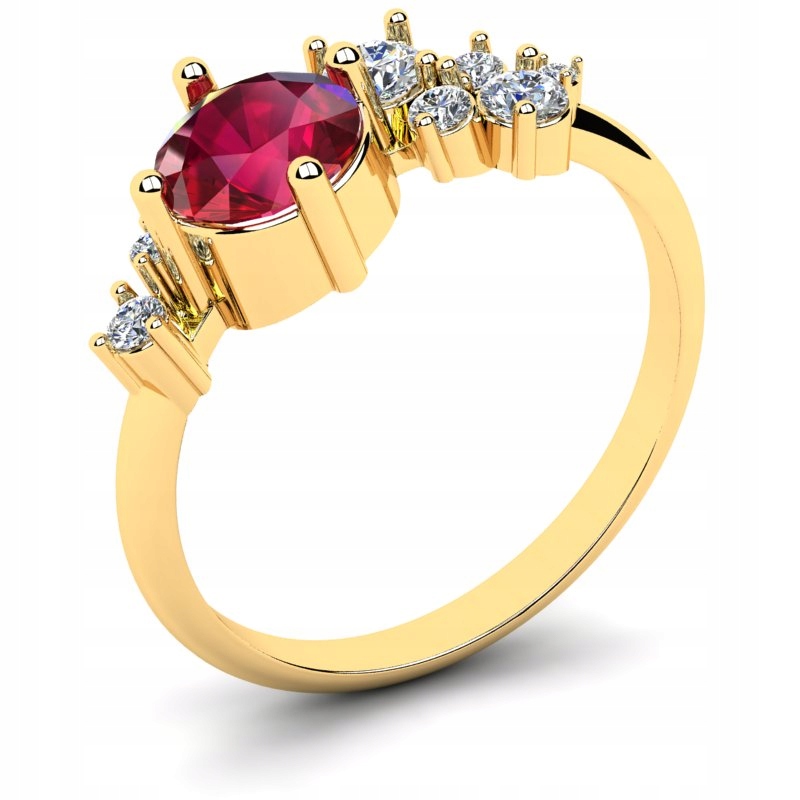 

Pierścionek Złoty Z Czerwoną Cyrkonią Na Zaręczyny