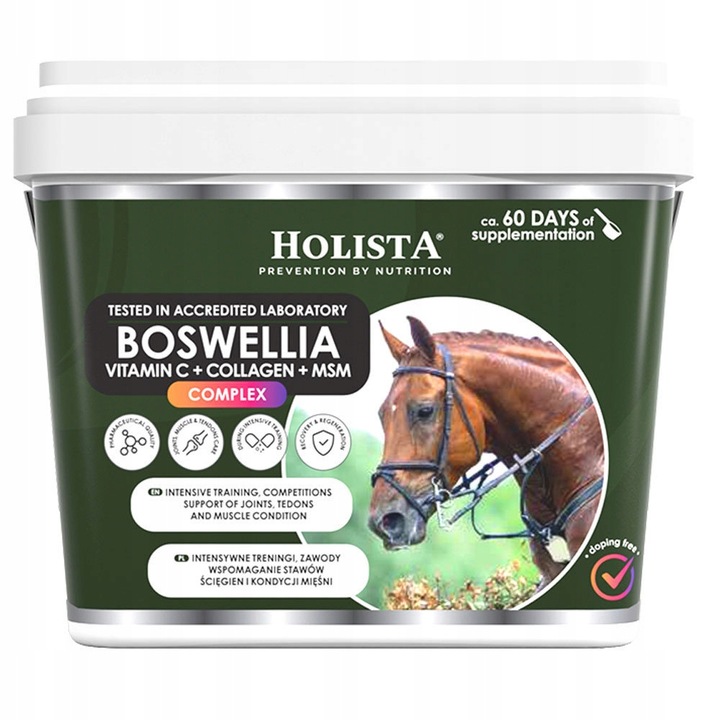Holista Equine Boswellia Serrata Complex 4w1 dla Koni Kuców Kolagen 1000g
