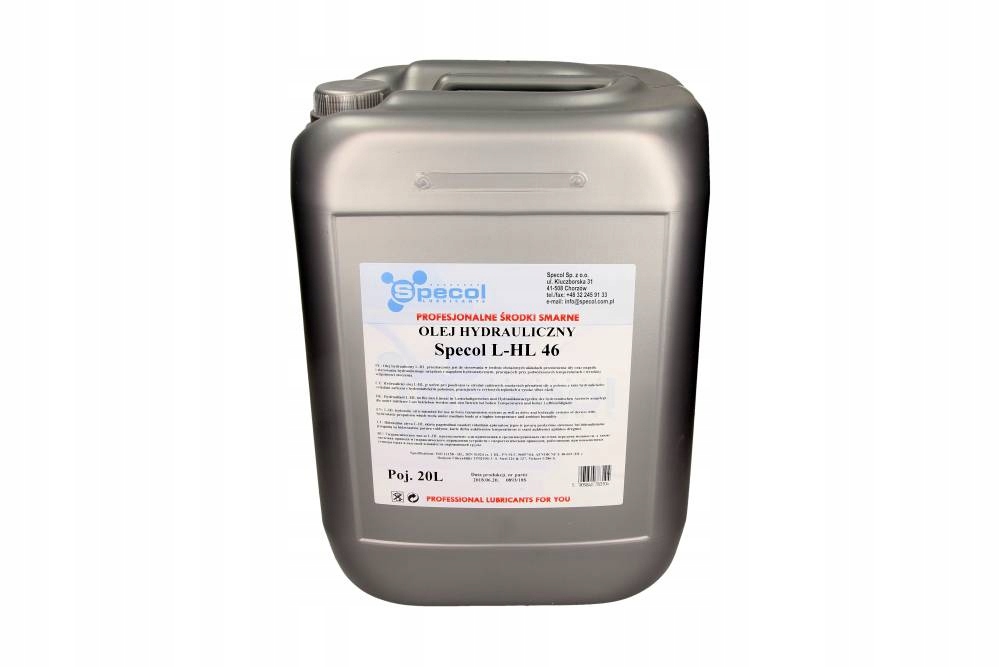 OLEJ HYDRAULICZNY L-HL 46 20L SPECOL LHL4620 HL46 Producent Specol