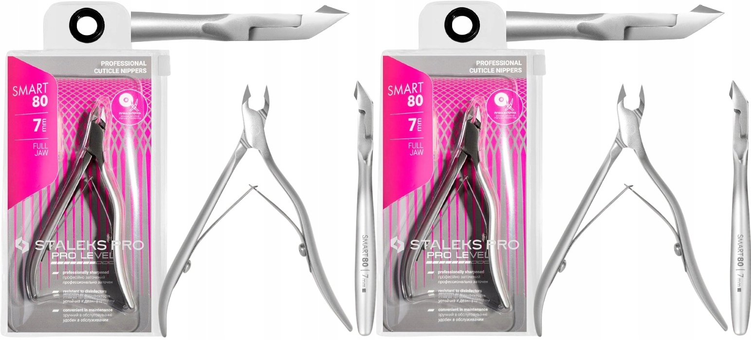2 x Staleks Profesionální kleště na kůži 7 mm Rovné řezné hrany