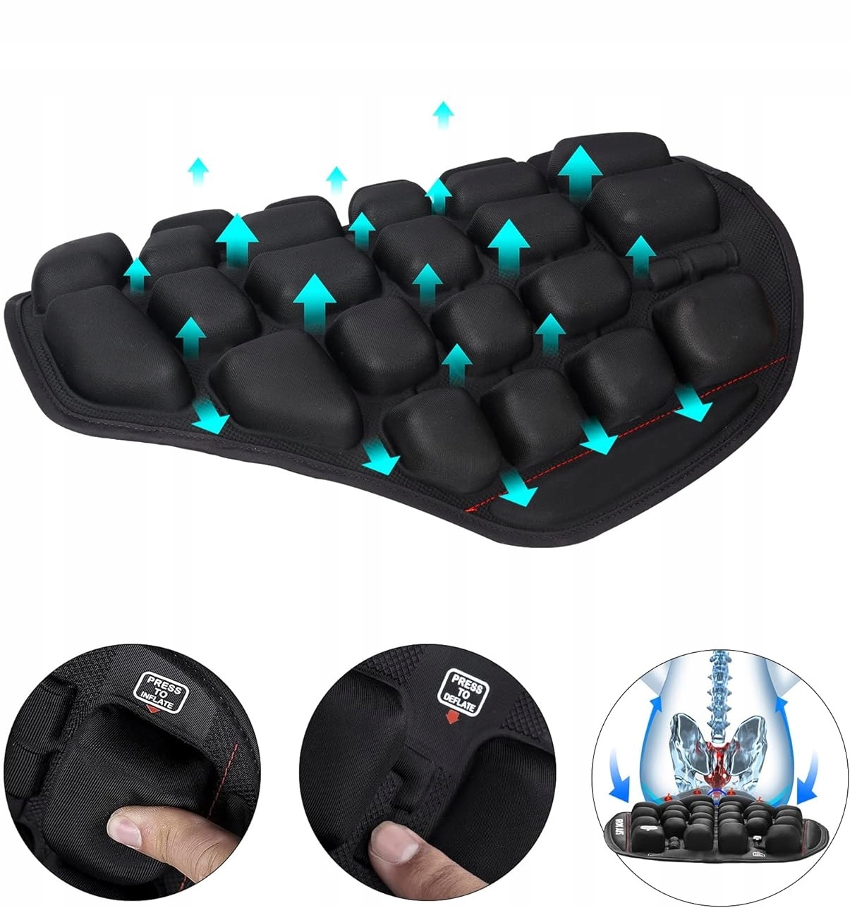 PODUSZKA MOTOCYKLOWA PNEUMATYCZNA NA SIEDZENIE MOTOCYKLOWE AMORTYZACJA Producent inny