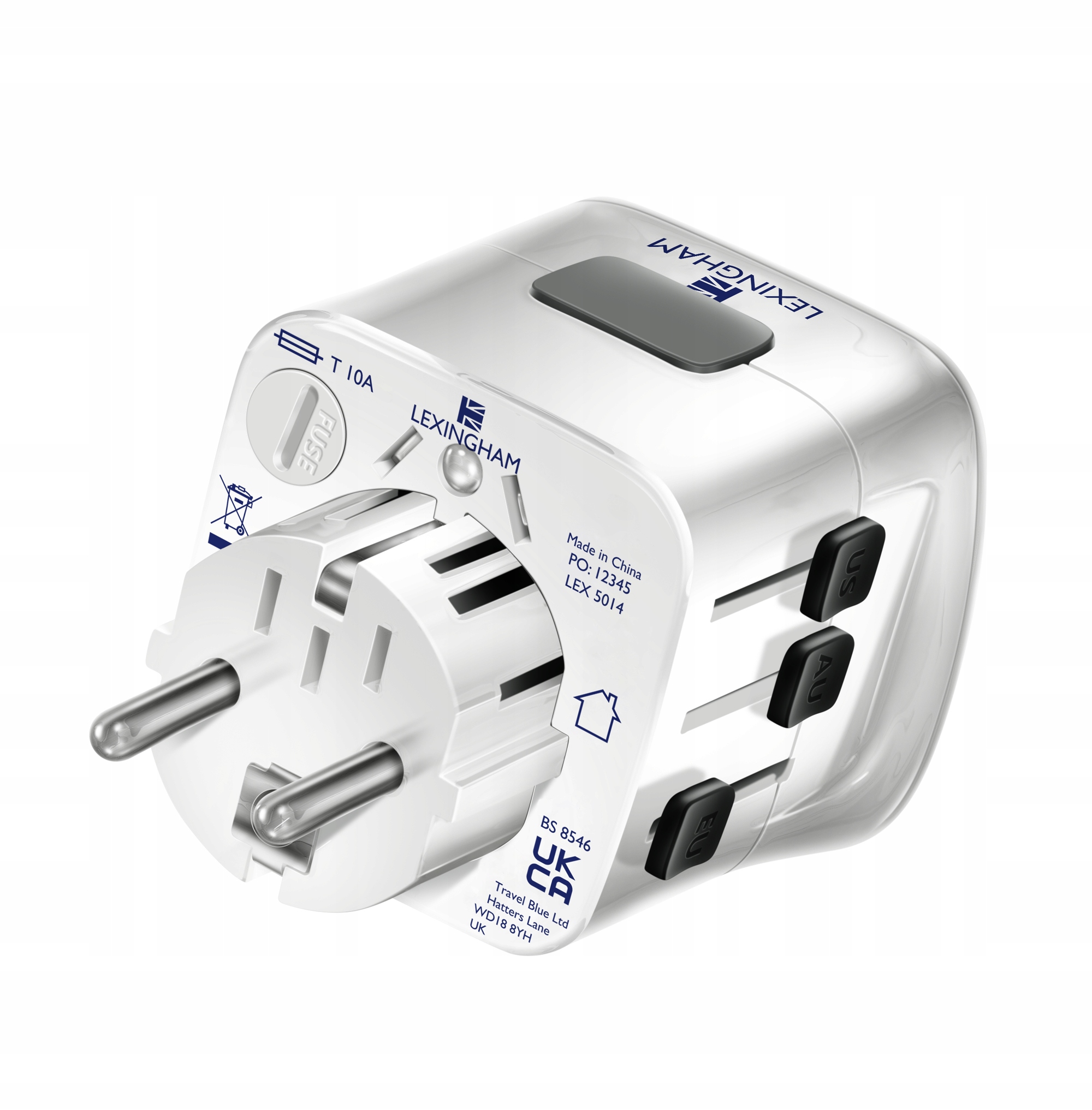 Univerzální cestovní adaptér pro mezinárodní použití Lexingham
