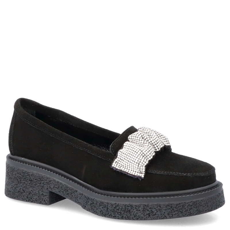 Elegantní mokasíny s ozdobou Tymoteo L1055 Černé 39