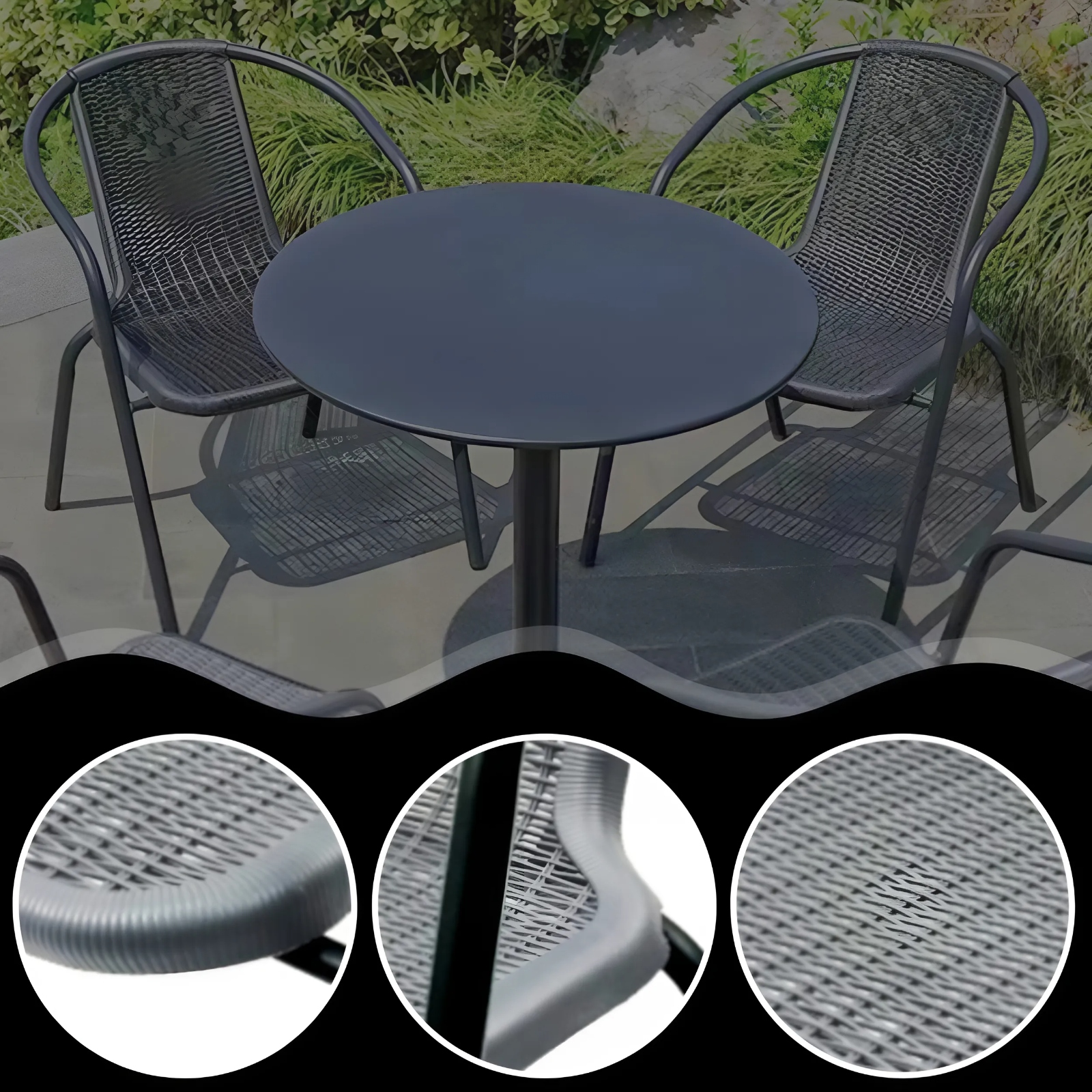 KRZESŁO OGRODOWE TARASOWE NA BALKON TARAS OGRÓD FOTEL RATTAN SZARY Marka Kontrast