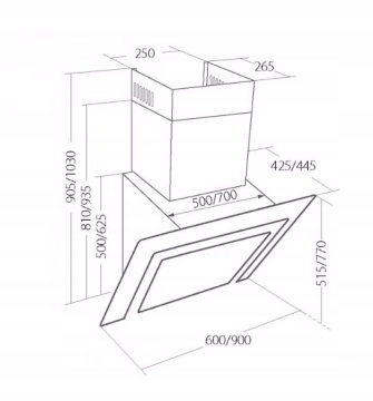 Okap ścienny Akpo WK-9 Link 90 czarny WYPRZEDAŻ! Marka Akpo