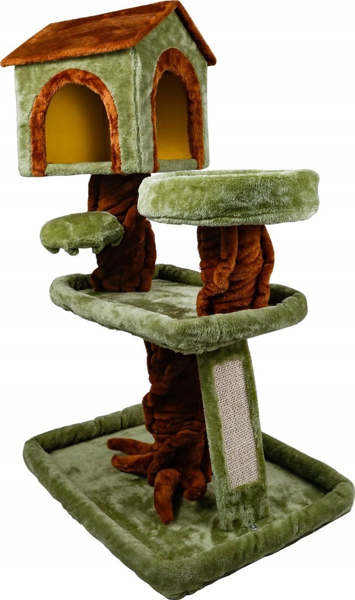 DRAPAK DLA KOTA Z LEGOWISKIEM DOMEK DRZEWKO 104CM