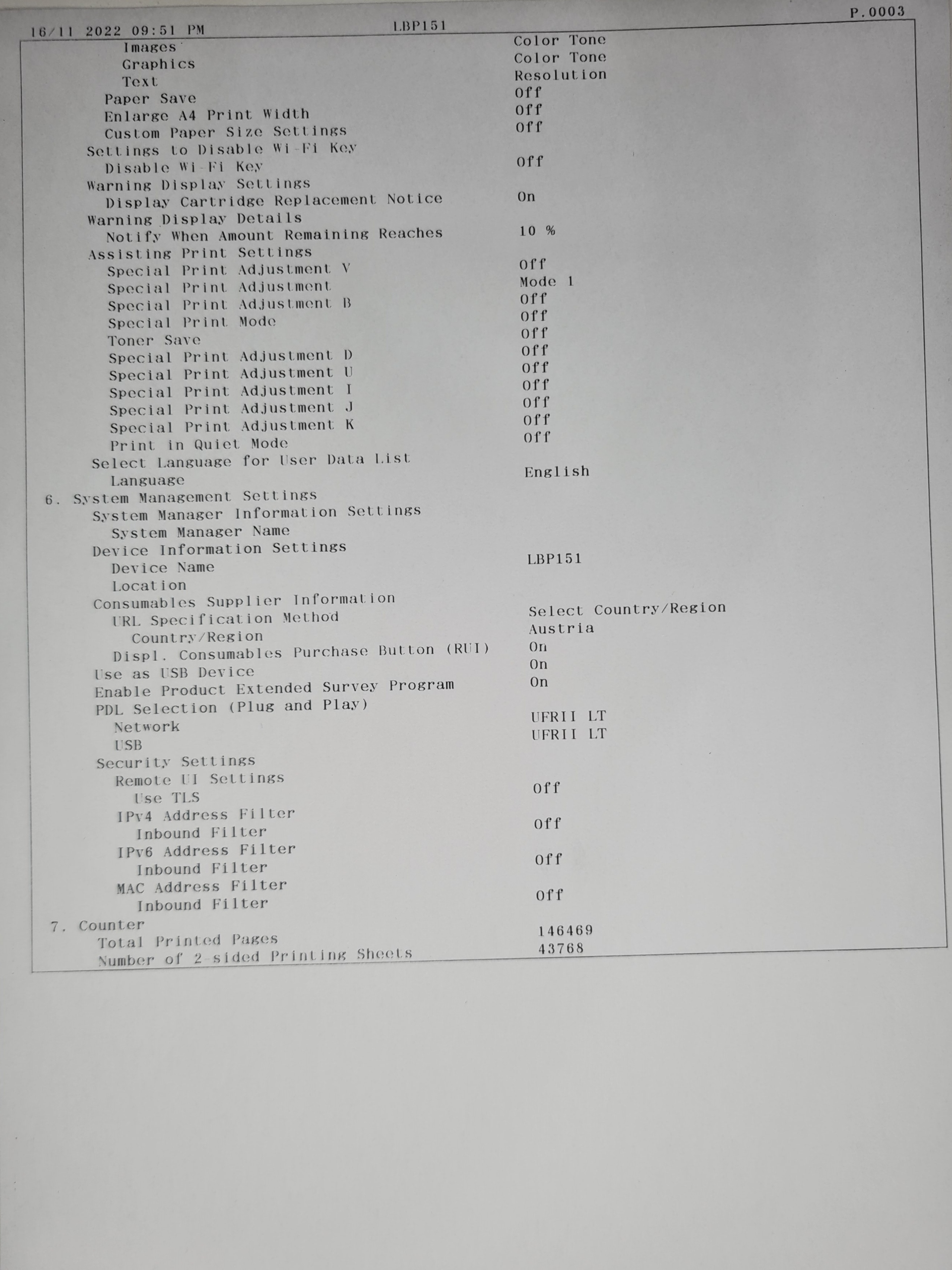 Drukarka laserowa CANON LBP151DW Model LBP151DW