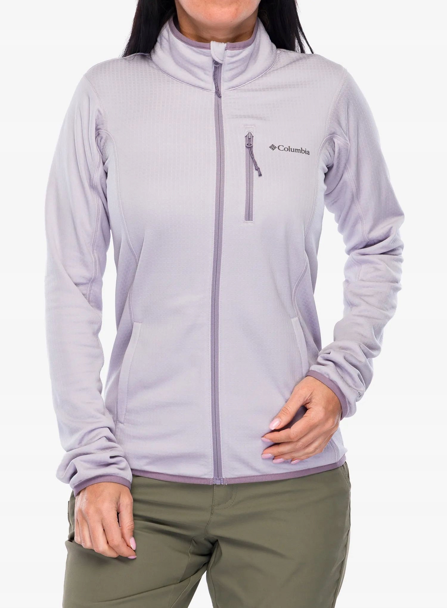 Mikina dámská bez kapuce Columbia Essential Hike Grid Fleece Fz lavender M