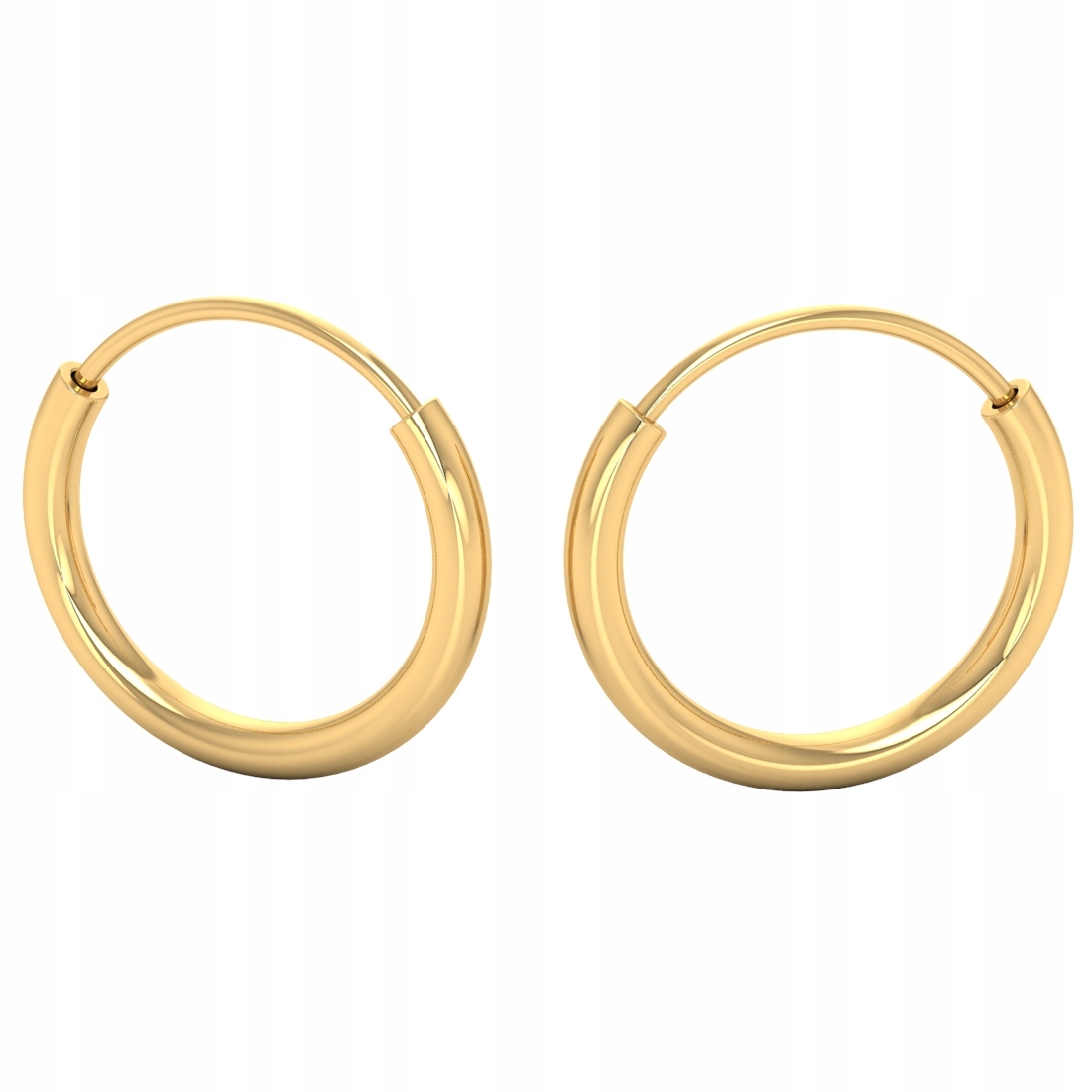 Klasické Zlaté Náušnice Kruhy Zlato 585 Průměr 10,5 MM