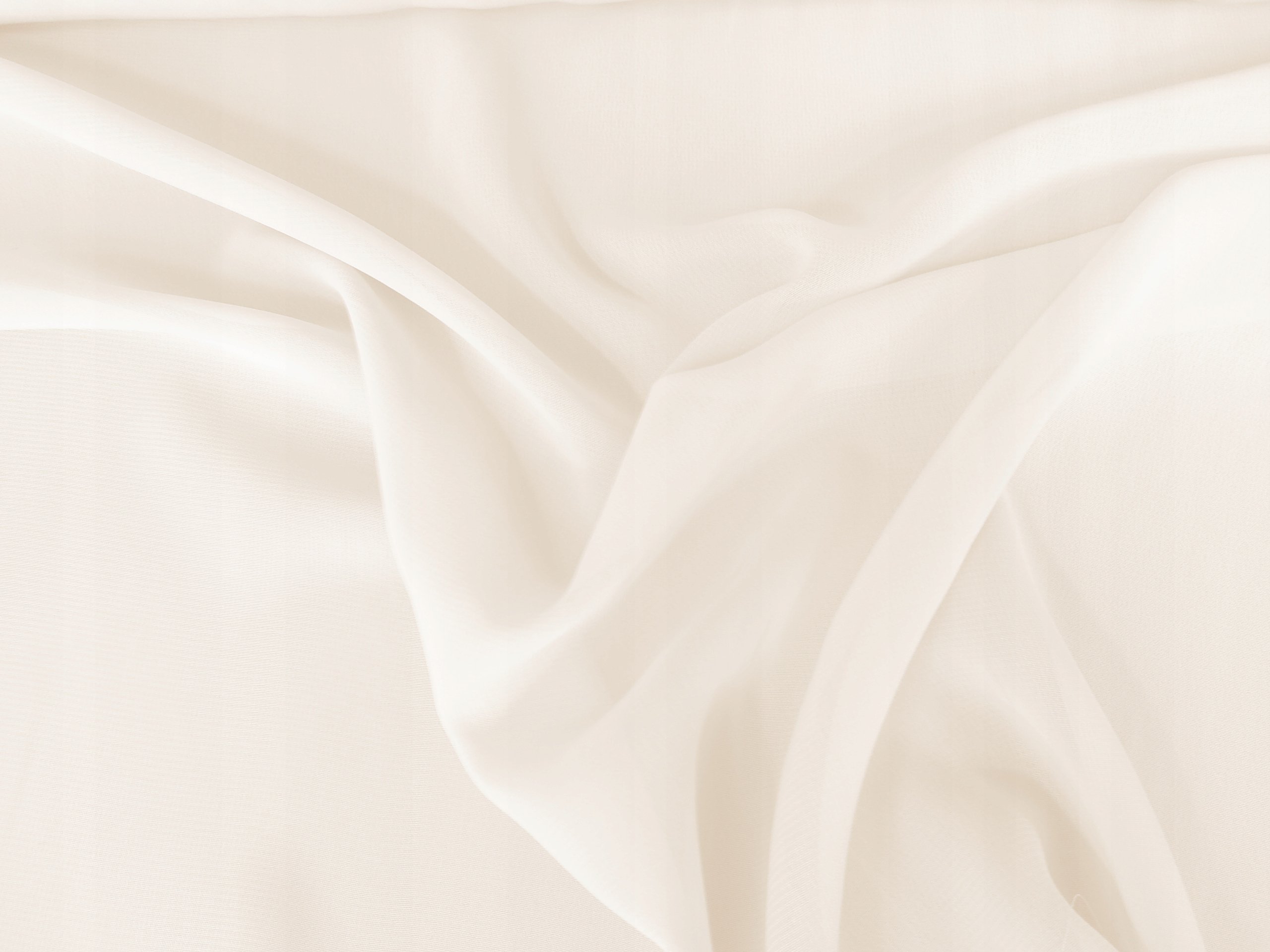 šifon ecru krémový hladký, tenká tkanina 10 m