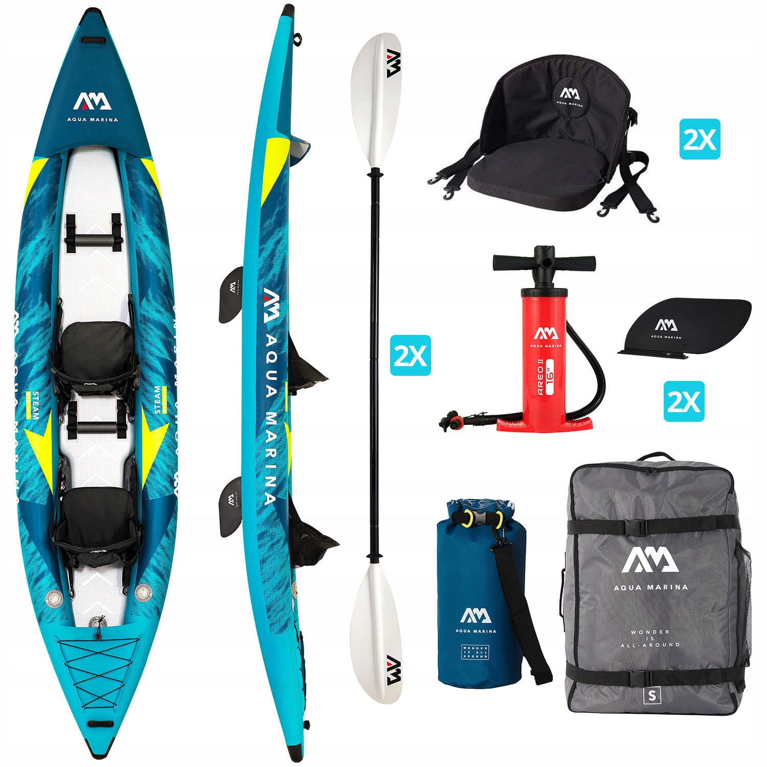 Kajak Aqua Marina Steam 412 cm 2 x pádlo KP-1