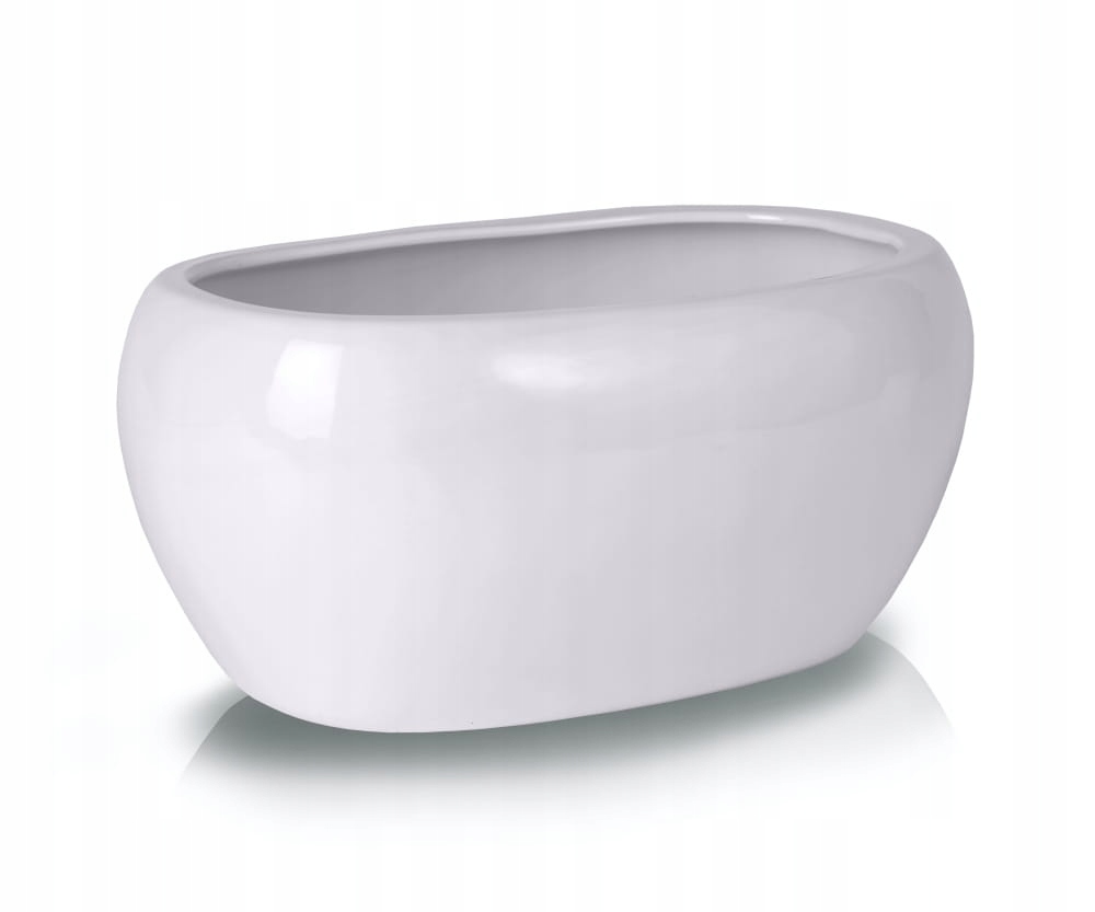

Doniczka osłonka Ceramiczna rynna owalna biała