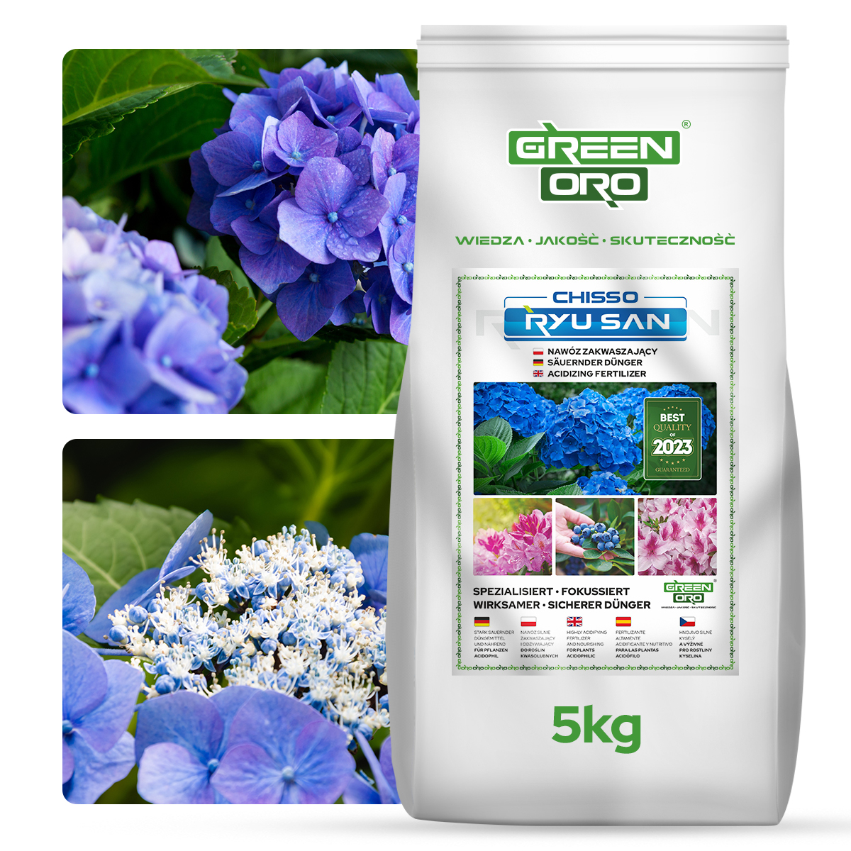 Hnojivo okyselující pro Hortenzie, Rhododendrony, Borůvky, Azalky a Magnolie 5 kg