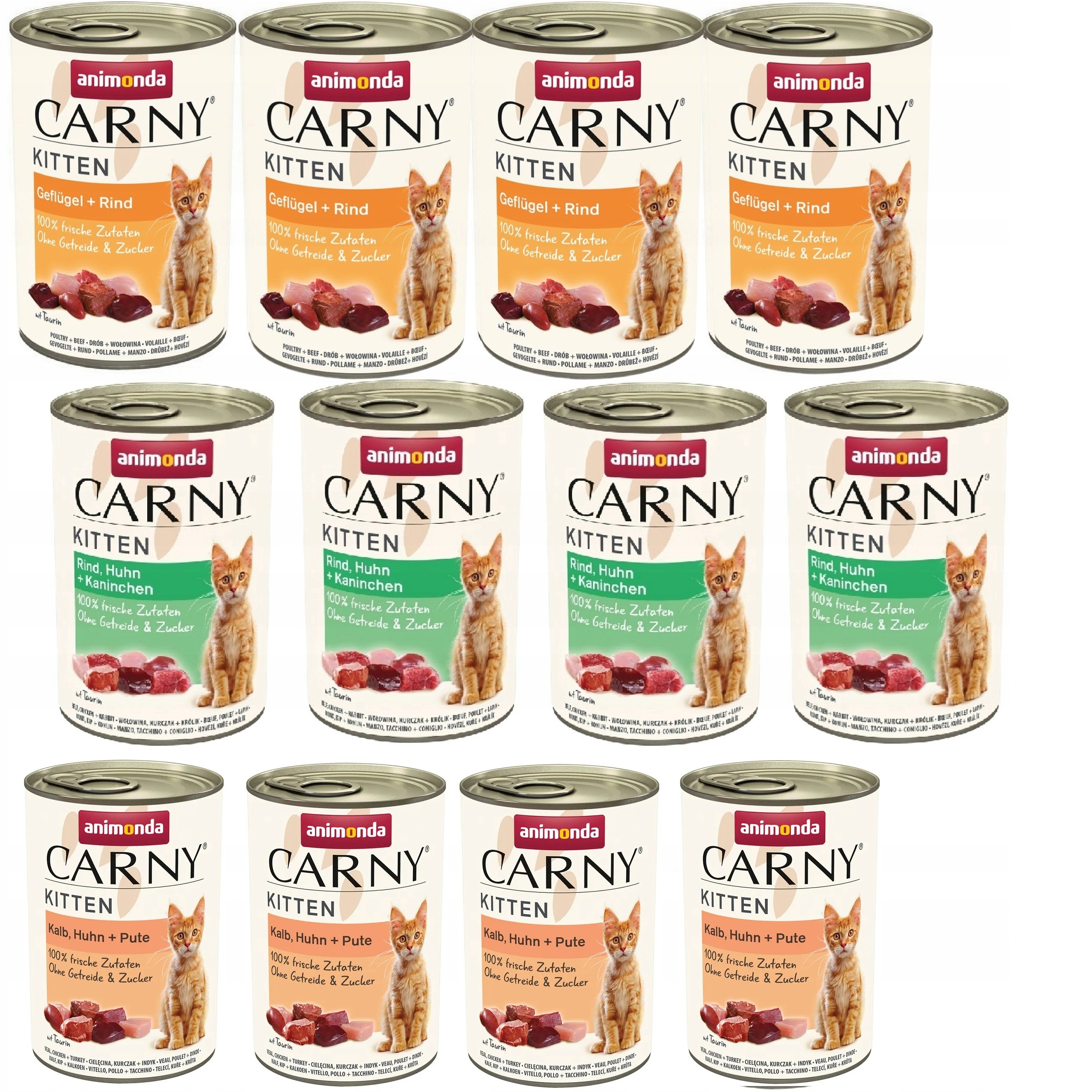 Animonda Carny Kitten dla kociąt Mokra karma dla kota mix smaków 12x400g