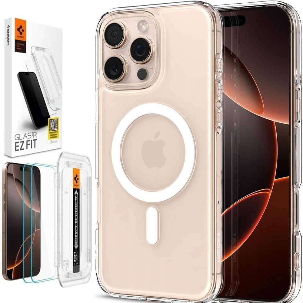 Sada Spigen Pouzdro +2x Sklo pro Apple iPhone 16 Pro Max, Case Clear
