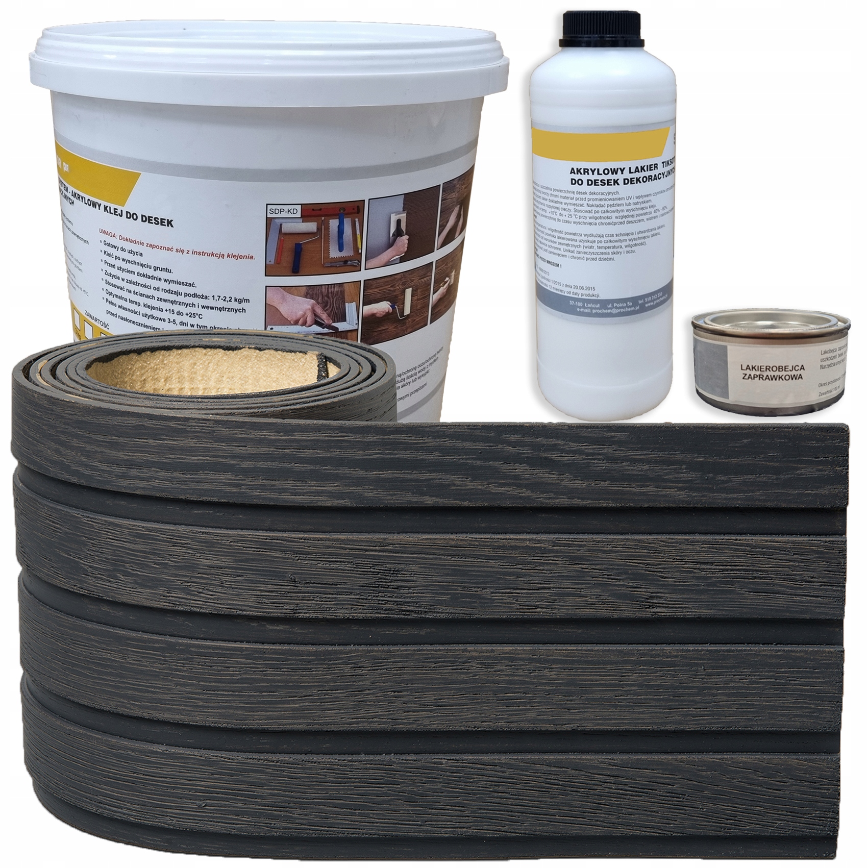 Fasádní Lamel Imitace dřeva Lamely barva Grafit sada na 1 m²