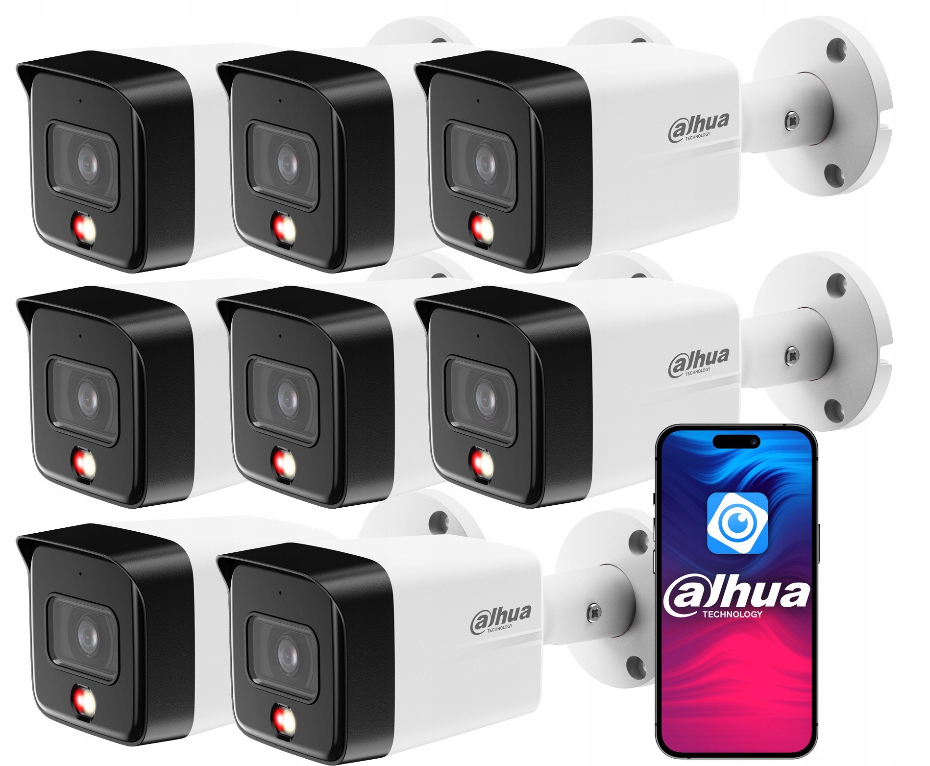 Vonkajšia Ip kamera Dahua 6Mpx IPC-HFW1639TC-A-IL Sada 8 kusov