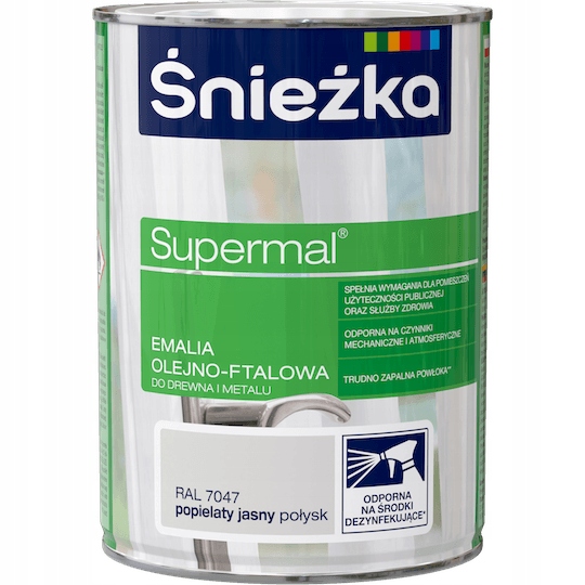 

Śnieżka Farba Emalia Olejna Popielaty RAL7047 0,8L
