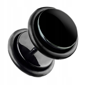 Kolczyk Fake plug oszukany tunel do uszu czarny 1,2/6 Marka Arif