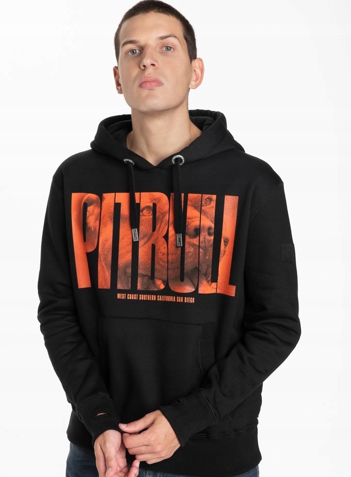 Bluza Z Kapturem Pit Bull Orange Dog Czarna XL