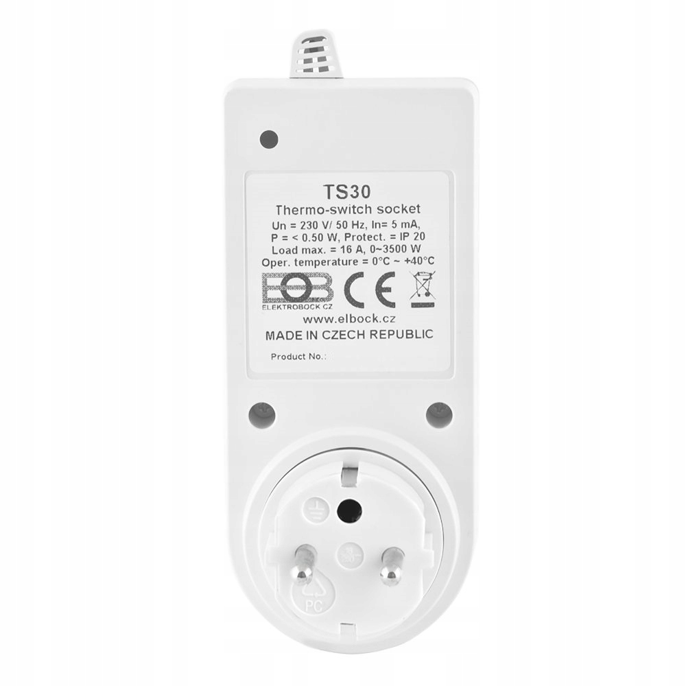Termostat gniazdkowy Elektrobock TS30 - Sterownik Marka Elektrobock