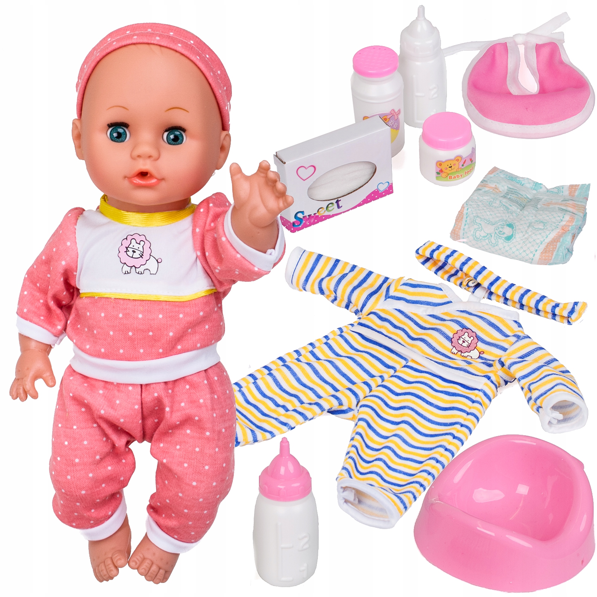 

Interaktywna Lalka Bobas Butelka Ubranko dźwięki