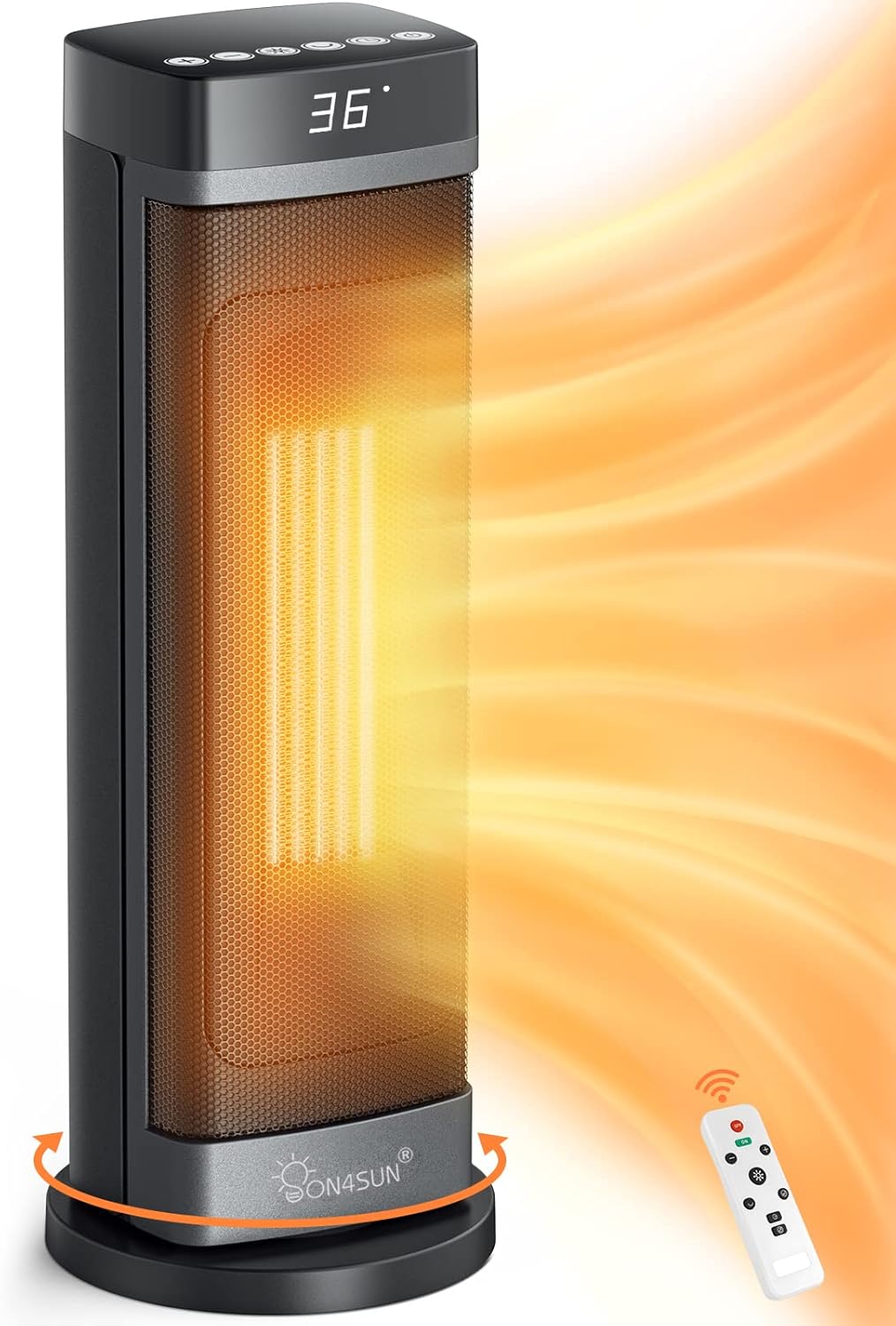 Energeticky úsporný ohřívač 2000 W, termostat, dálkové ovládání, 3 režimy, oscilace 70°