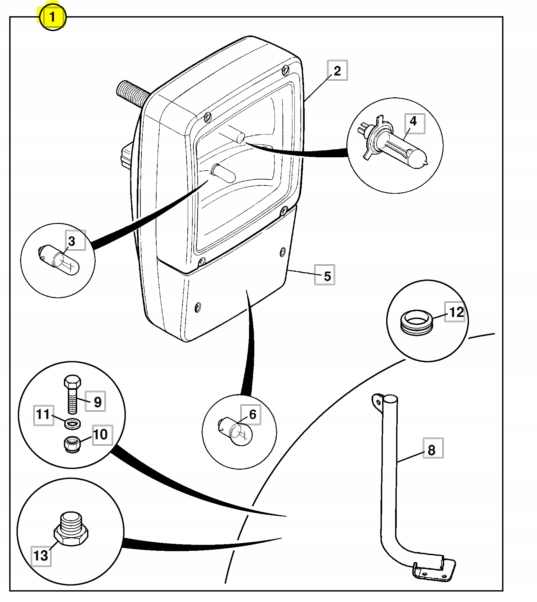 LAMPA Z ŻARÓWKAMI JCB KOPARKO-ŁADOWARKA 3CX 4CX ŁADOWARKA TELESKOPOWA Stan opakowania oryginalne