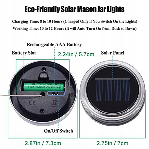 YMENOW 6 Solar Garden Lights 30 LED Jar Outdoor Lighting — miniatura 3
