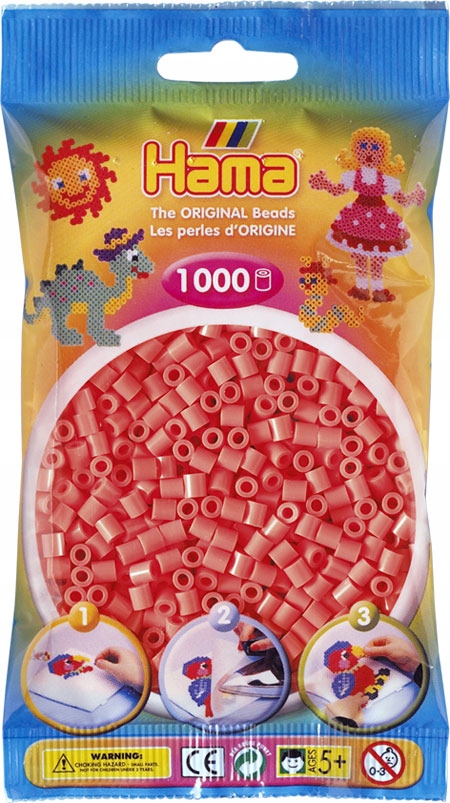 

Koraliki Czerwone Pastelowe 1000 szt Hama MIDI 44