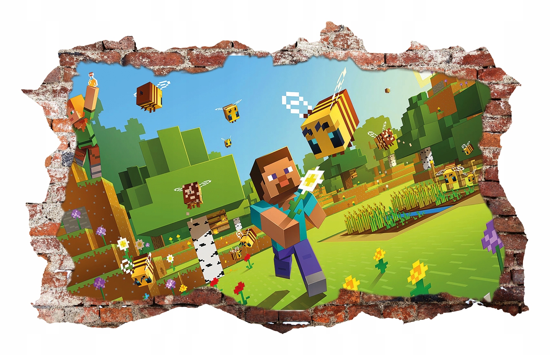 NAKLEJKI NA ŚCIANĘ Gra MINECRAFT Ozdoba 70x46 cm