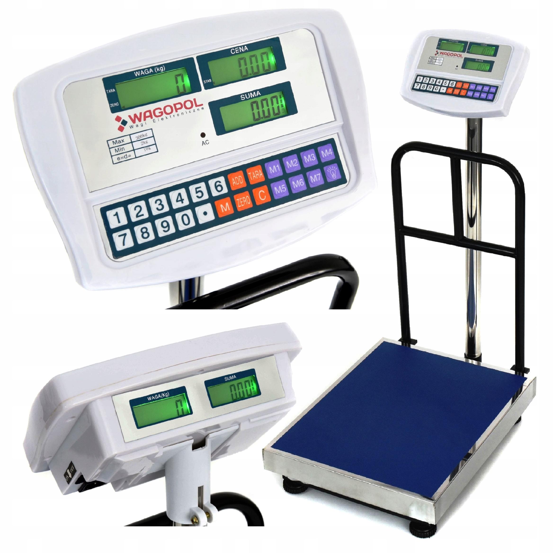 WAGA 300KG 10g MAGAZYNOWA 40x30cm GASTRONOMICZNA SKLEPOWA ROLNICZA 5 x LCD