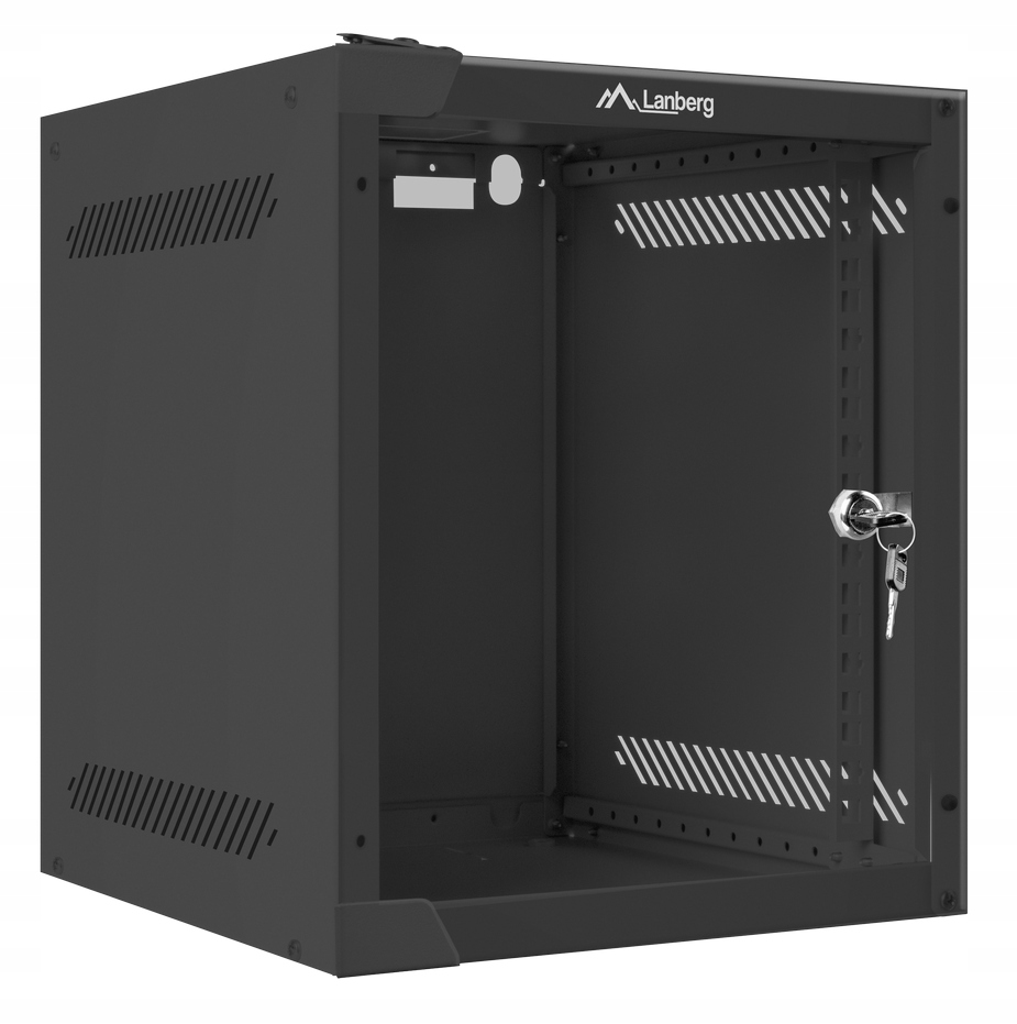 Szafa Rack 10" 6U 280x310 Szafka Serwerowa Wisząca Czarna Drzwi Szklane