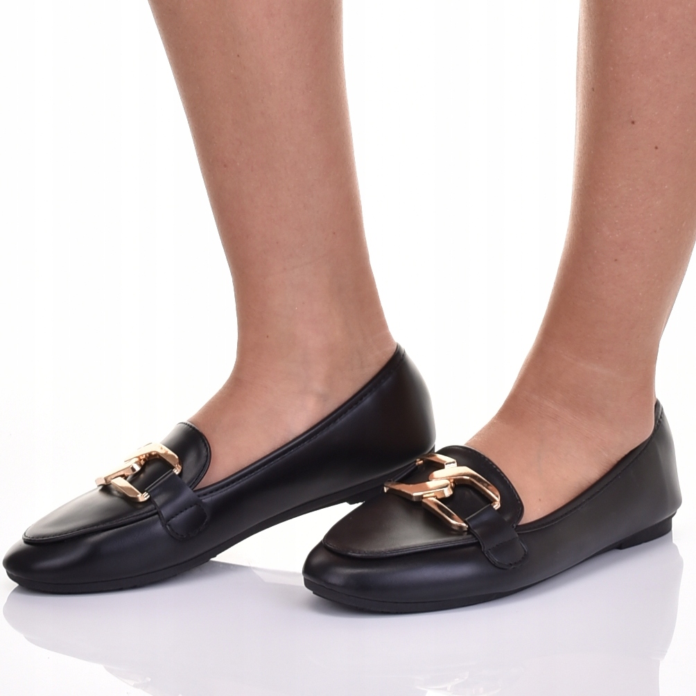 MODNE LOAFERSY MOKASYNY DAMSKIE PÓŁBUTY SKÓRZANE WSUWANE Długość wkładki 24.5 cm