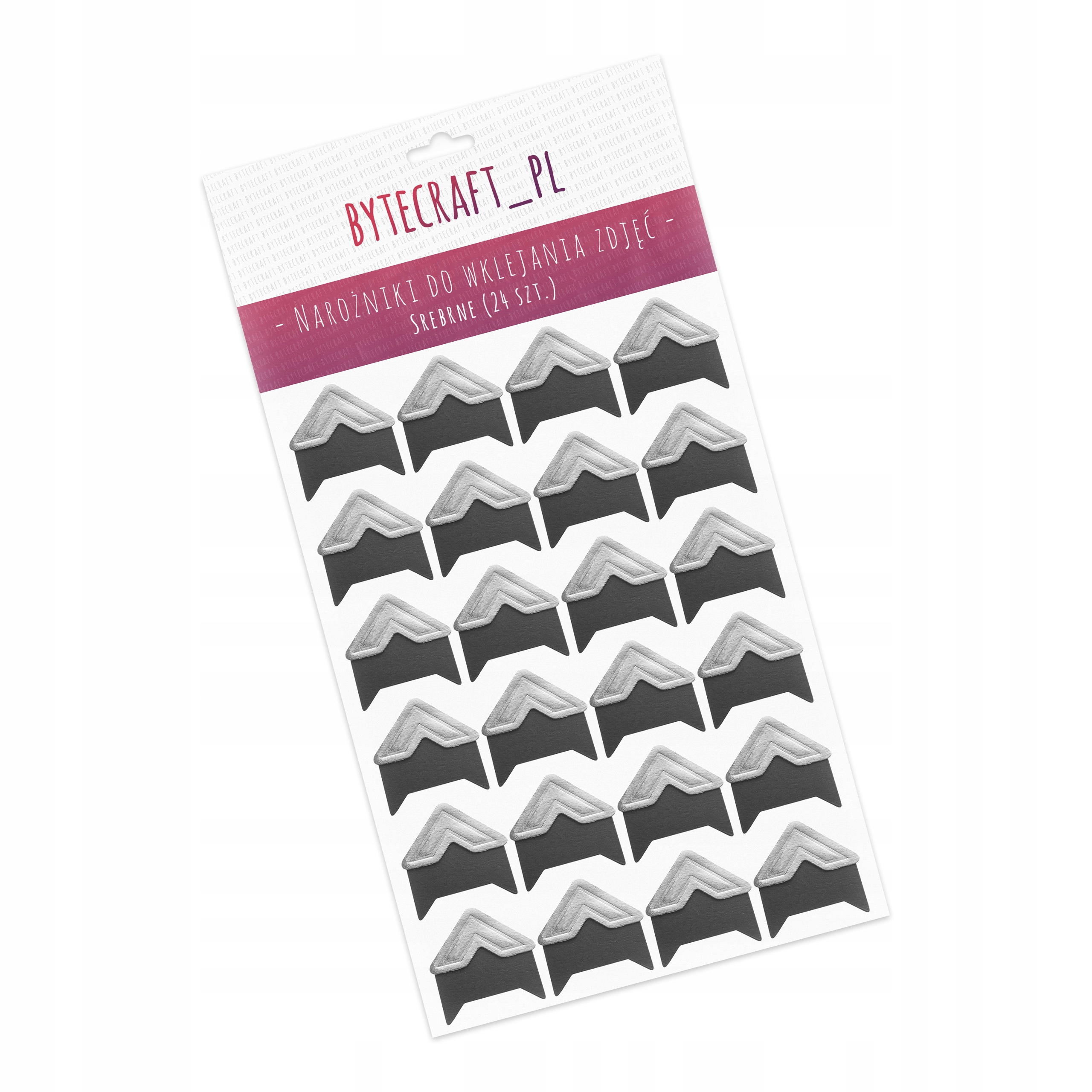 Mini narożniki do zdjęć album vintage SREBRNE