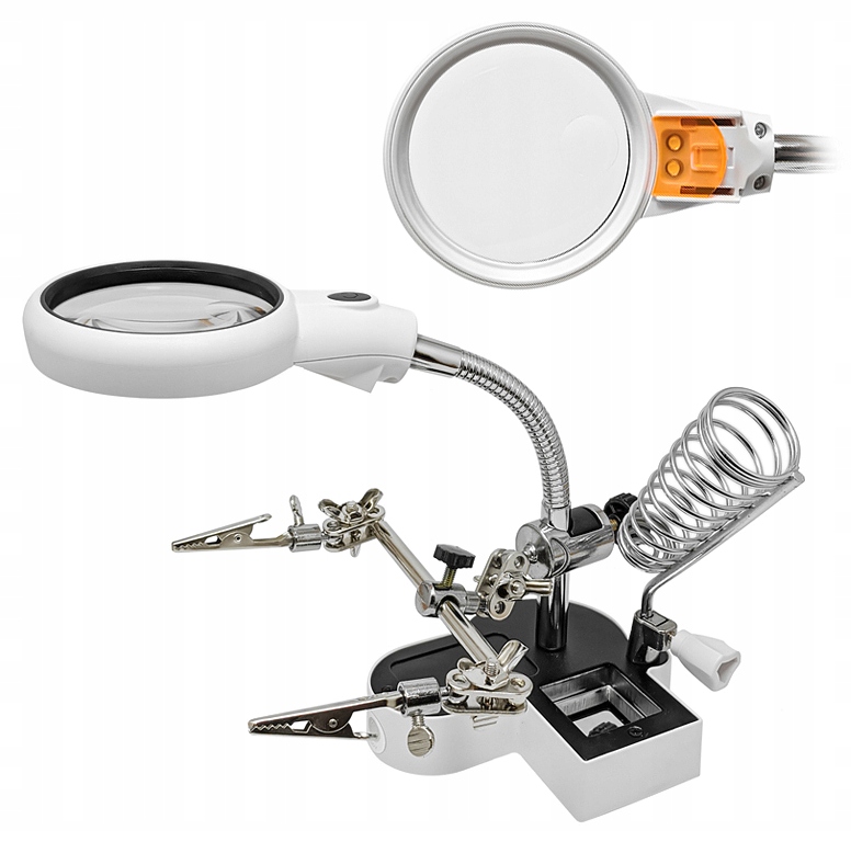 

Trzecia Ręka Lupy Uchwyt Lutownic Led Usb Krokodyl