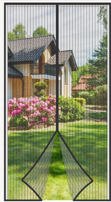 4UMOR Magnetická moskytiéra na dveře, prodyšná, 110 x 220 cm, černá