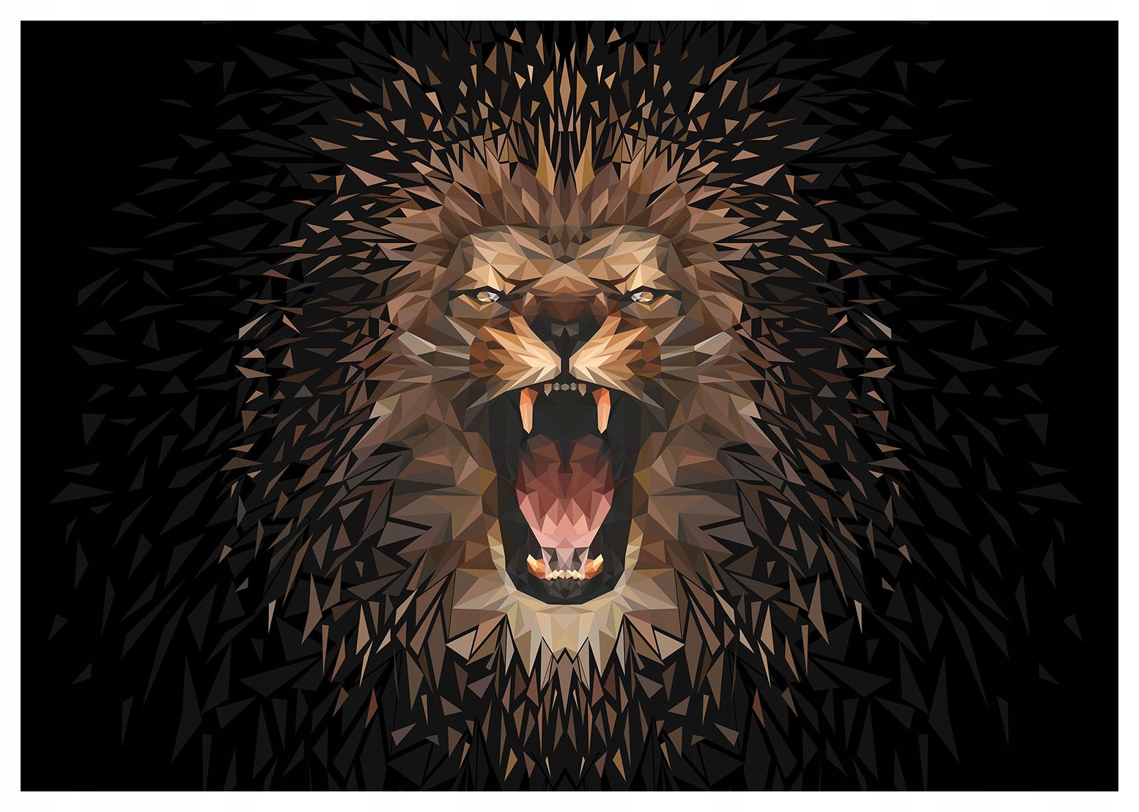 Vliesová fototapeta Lev geometrie síly a stylu 300x210 lepidlo