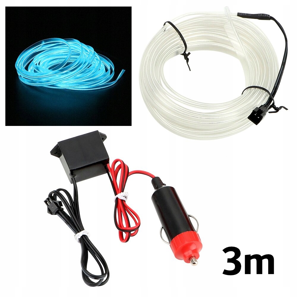 3M ŚWIATŁOWÓD EL WIRE LED TAŚMA PASEK AMBIENT