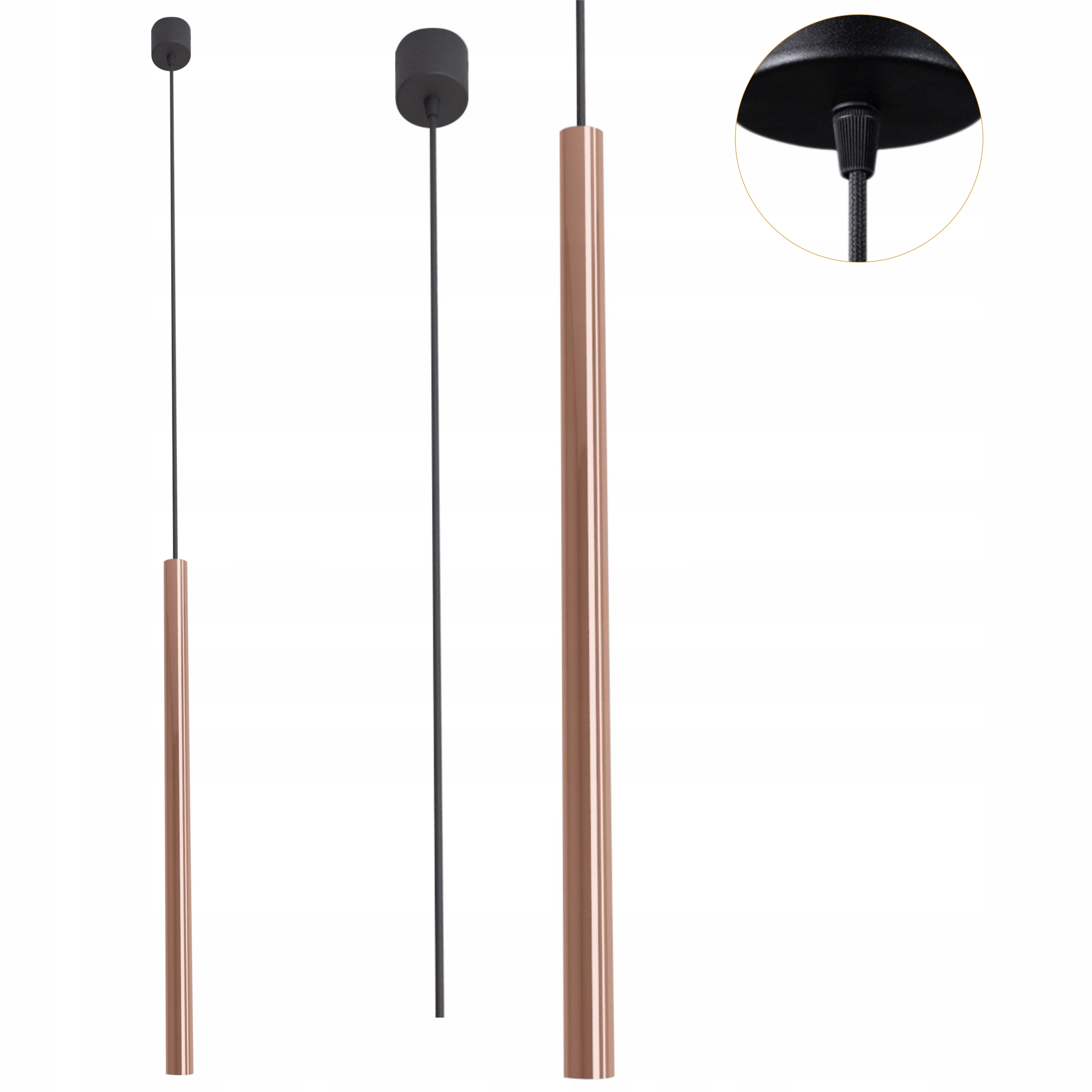 Závěsná lampa z kolekce Modi, barva černá měděná, moderní styl 1xG9