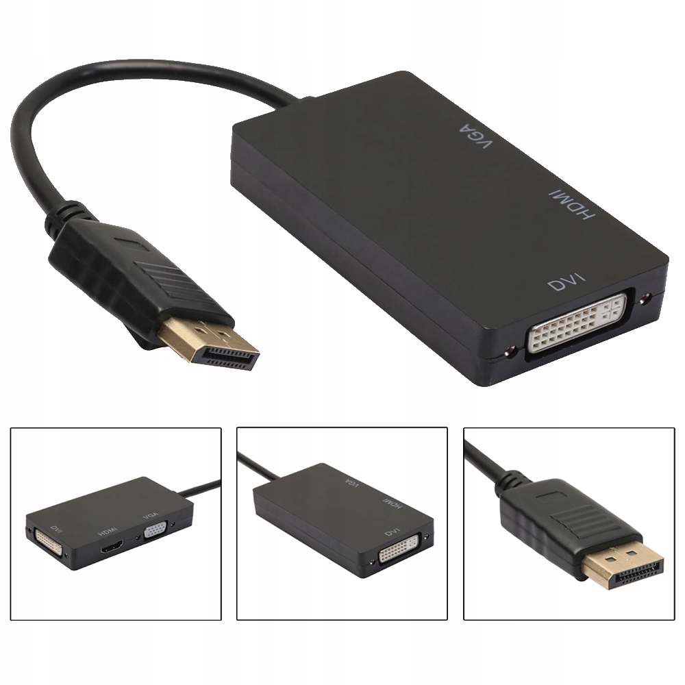 Konwerter z DP DisplayPort na DVI HDMI VGA