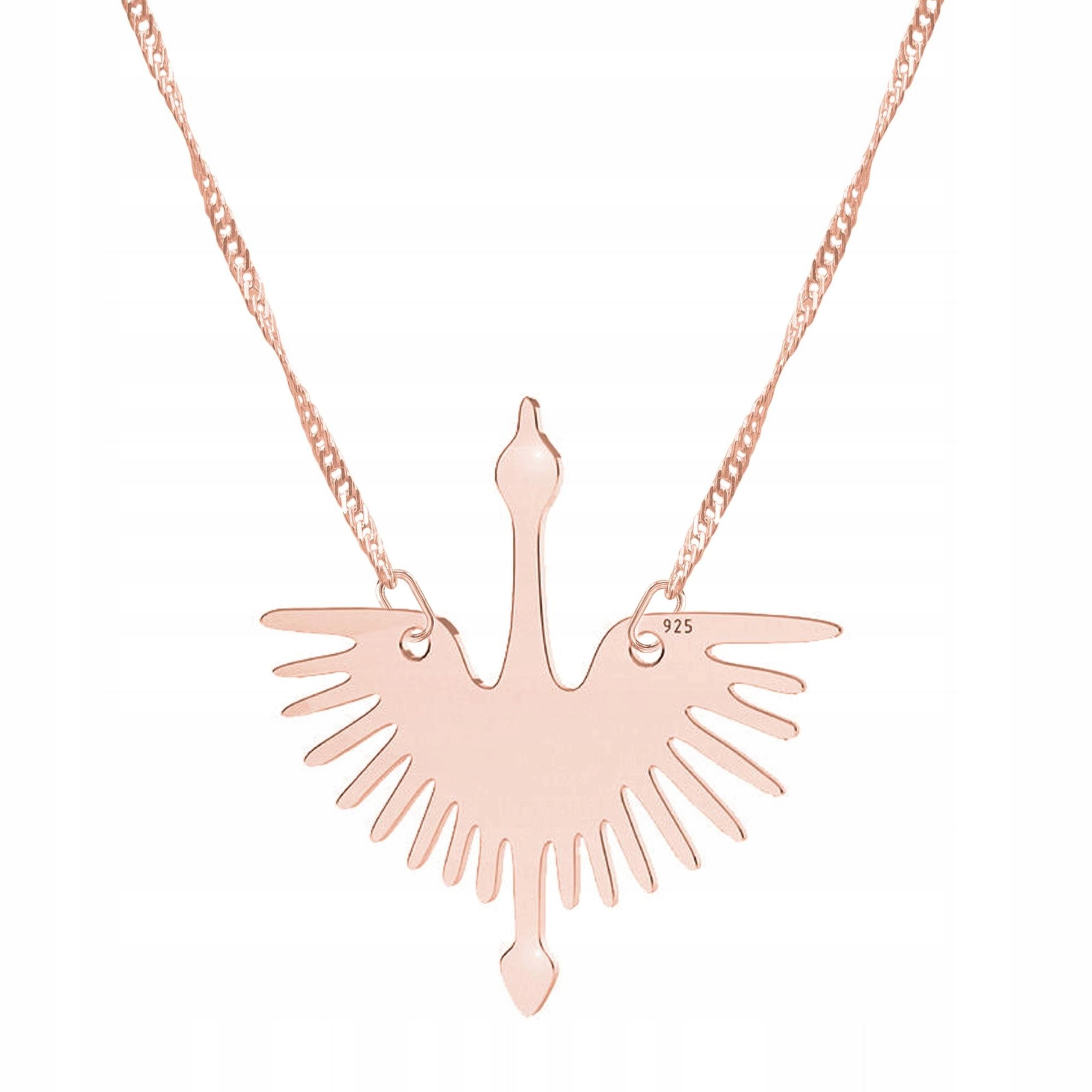 Pozlacený náhrdelník se zvířecím jeřábem Pták Jeřáb Labuť Stříbro 925