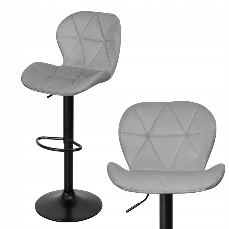 HOKER DO WYSPY SZARY TAPICEROWANY REGULOWANY Z OPARCIEM KRZESŁO BAROWE