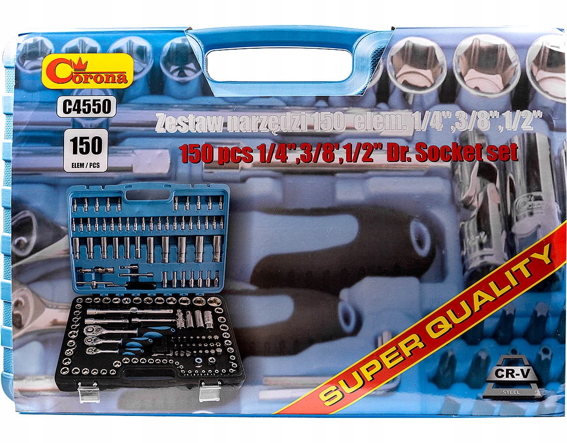 ZESTAW 150 EL. NIEBIESKI C.V. Typ 6-kątna