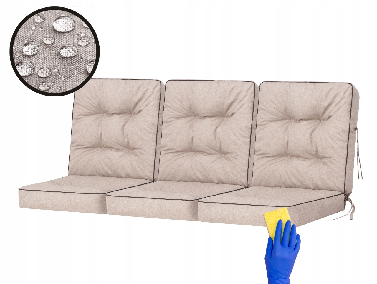 Polštář na zahradní houpačku, Poduška na lavičku, Voděodolná, 150 cm