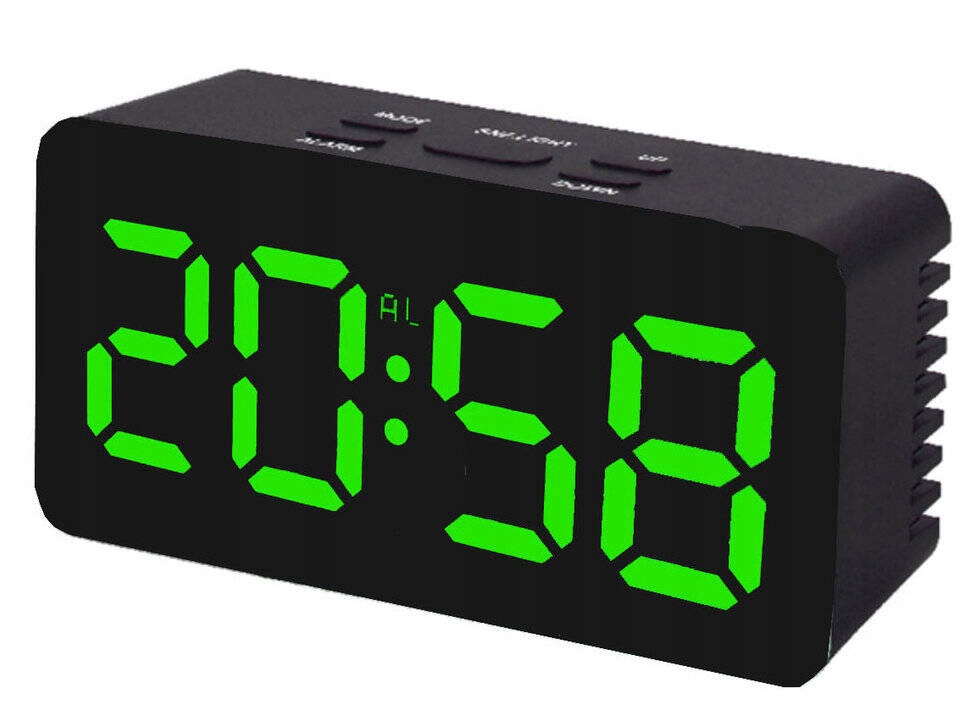 Zelený Čitelný Led Budík S Teploměrem Jvd SB3658.1 Alarm