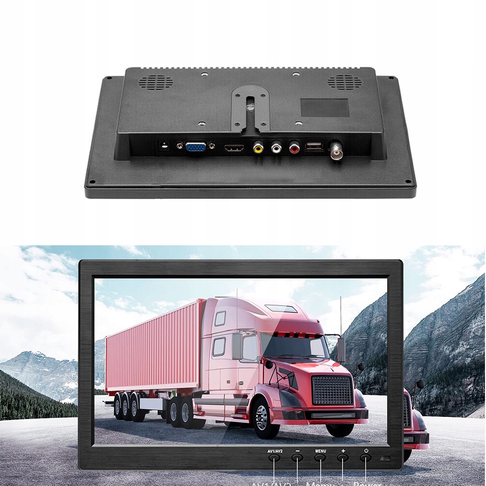 PRZENOŚNY MONITOR SAMOCHODOWY LCD HD WYŚWIETLACZ PC WEJŚCIE HDMI/VGA/AV/RCA Kod producenta Auto HD CCTV Display